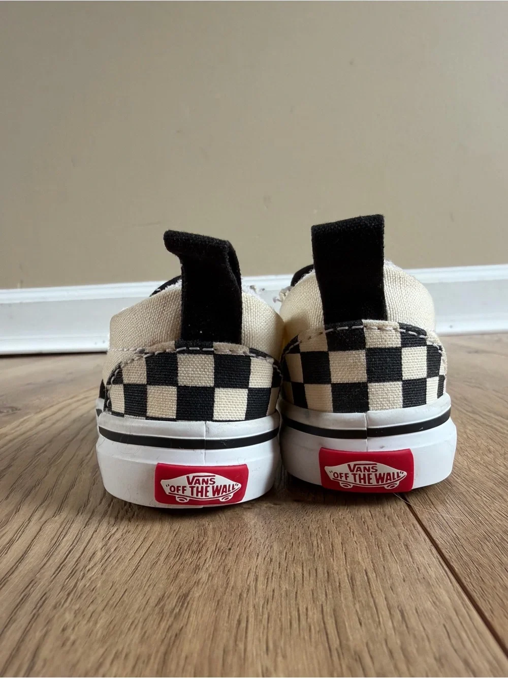 Vans Black & White Checkered Slip On Shoes Toddler Size 4.5